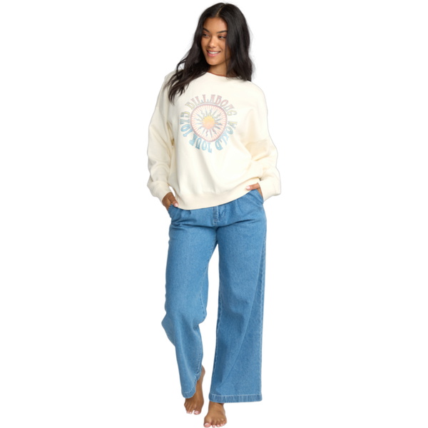 2025 Billabong Womens Echo Sweatshirt 24B463504 - Salt Crystal
